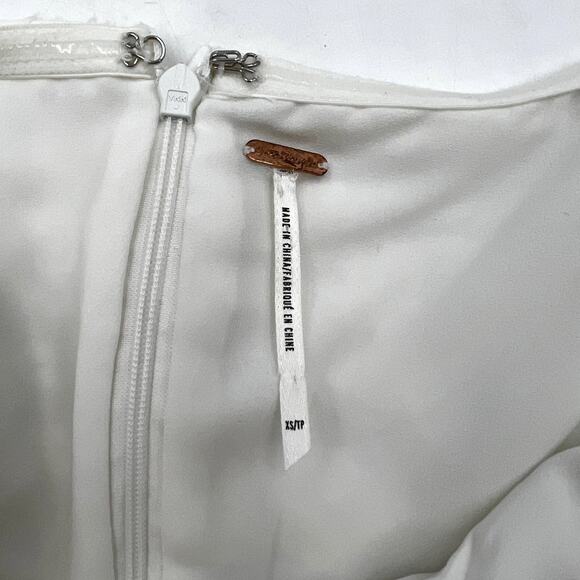 Free People Olympia Lace Bodycon Mini Dress White Bell Sleeves - Picture 3 of 8